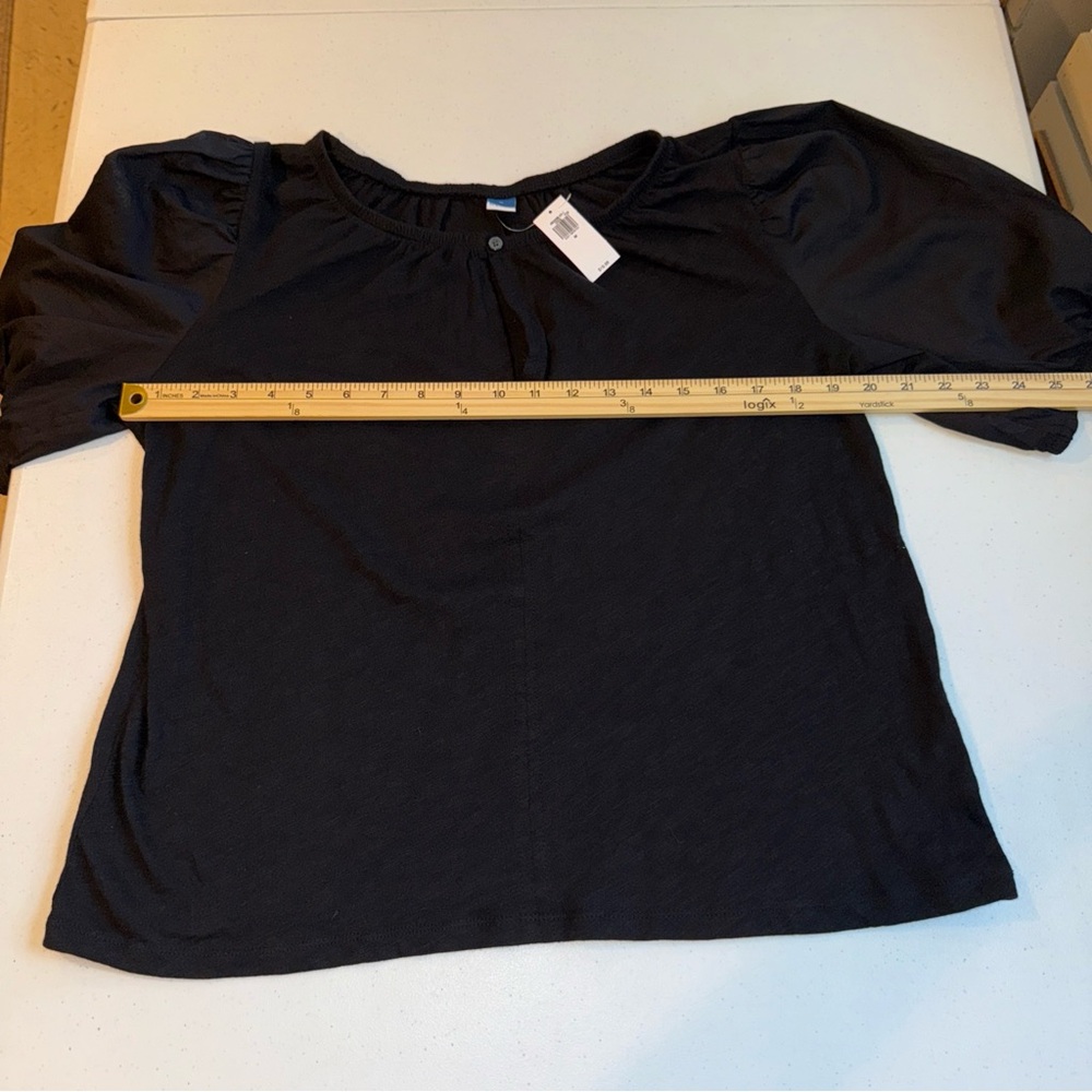 Old navy woman’s Puff-Sleeve Blouse Sz medium‎  black New NWT - Picture 6 of 14